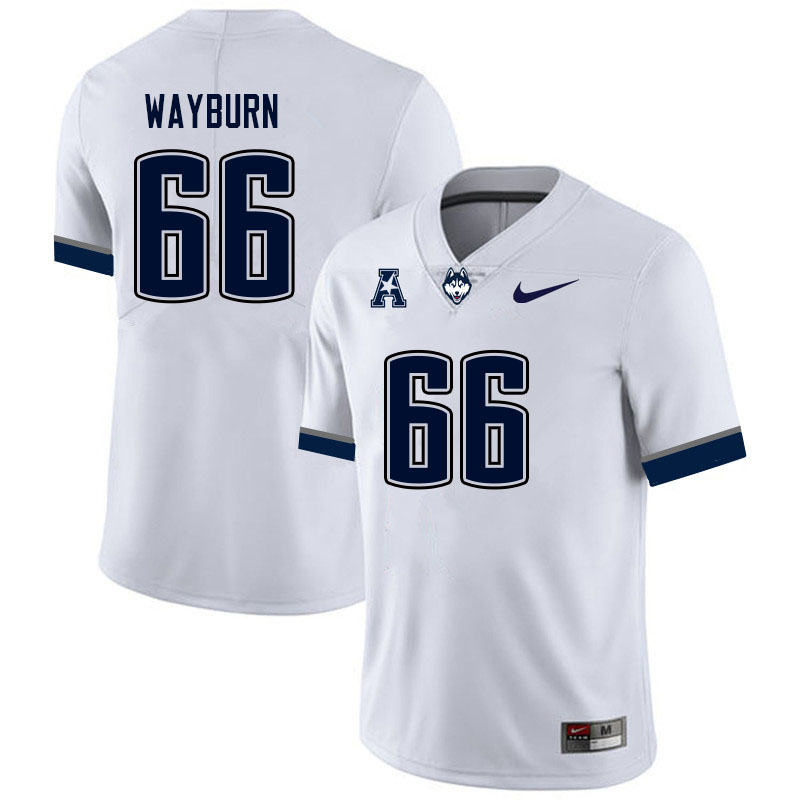 Men #66 Brady Wayburn Uconn Huskies College Football Jerseys Sale-White - Click Image to Close
